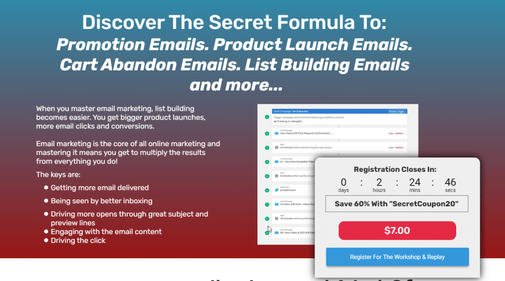 Email Workshop Live Coupon Code