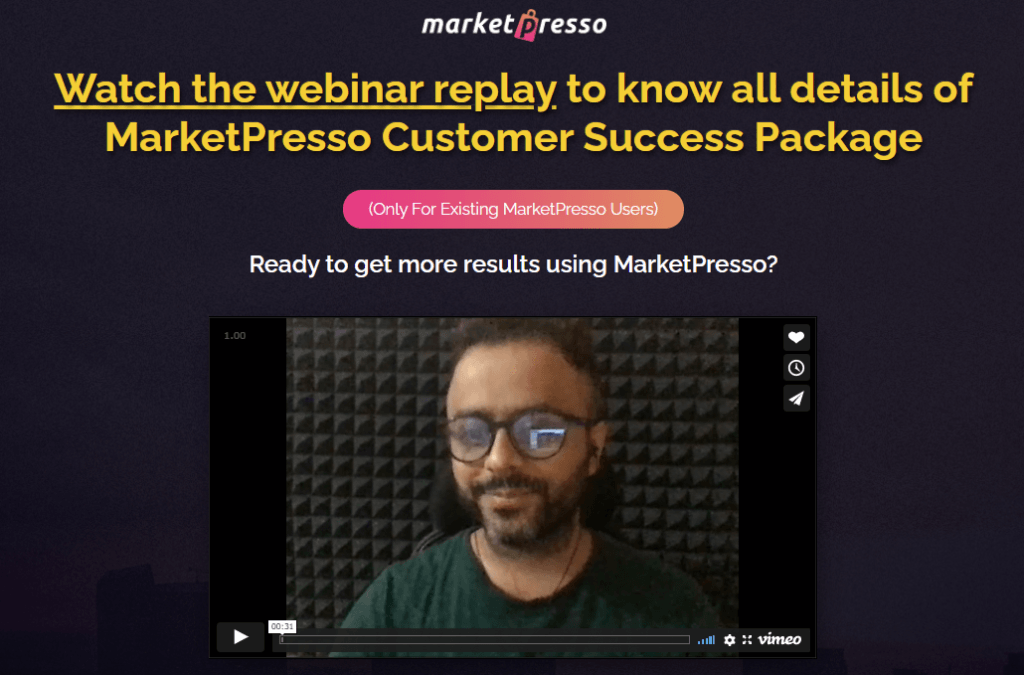 MarketPresso Customer Success Package Coupon Code