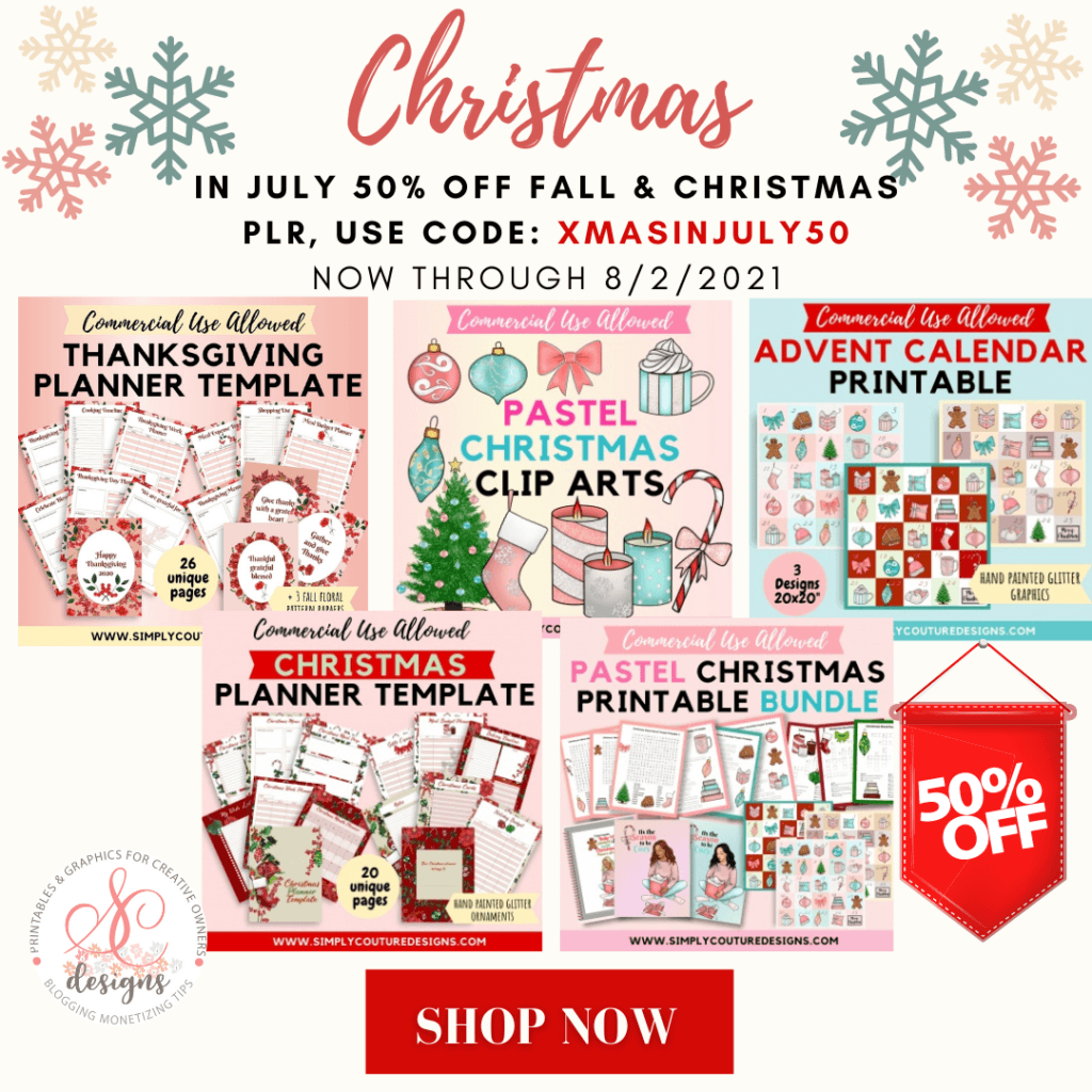 Fall and Christmas PLR templates and clip art Coupon Code