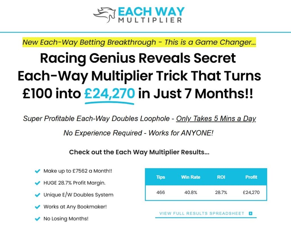 Each-Way Multiplier Coupon Code