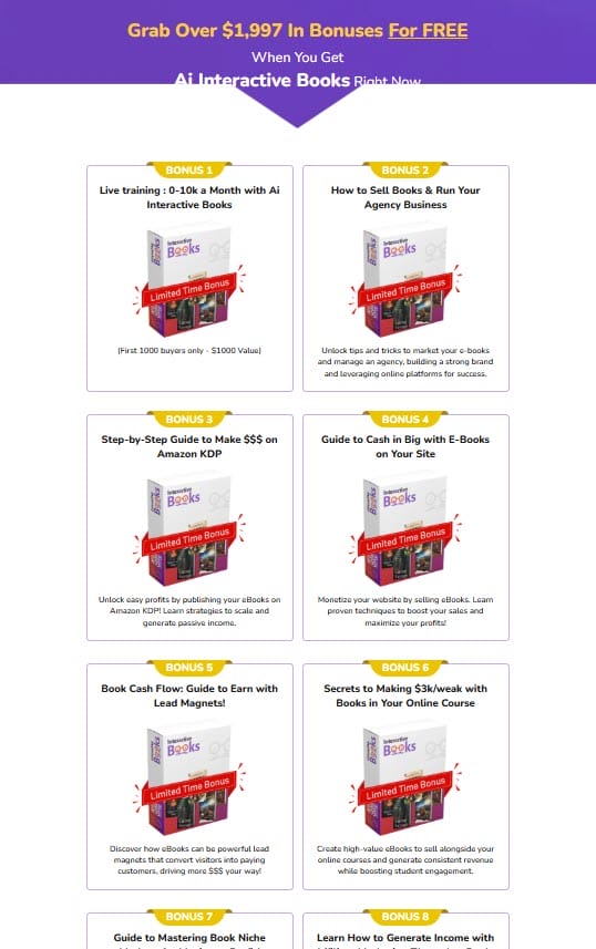 Ai Interactive Books bonuses worth $1,997