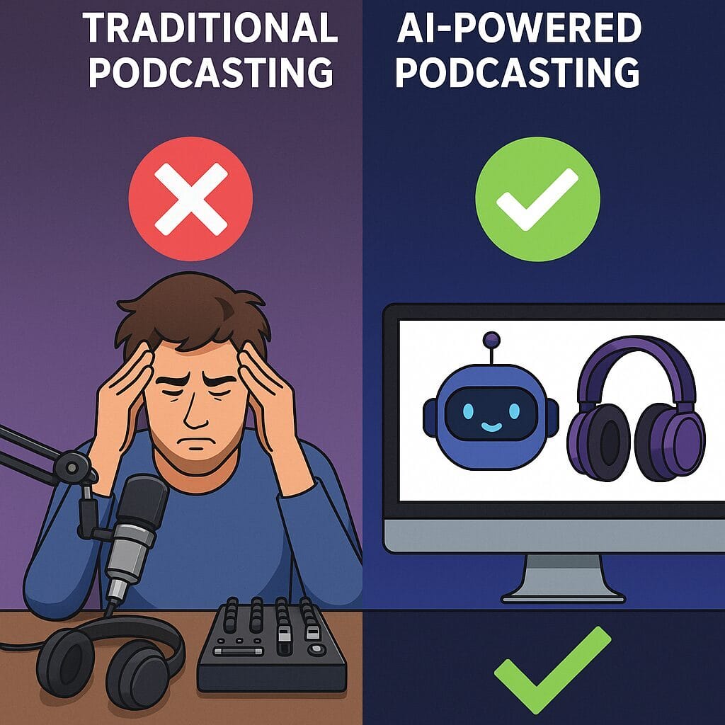 Traditional Podcasting vs AI Podcasting