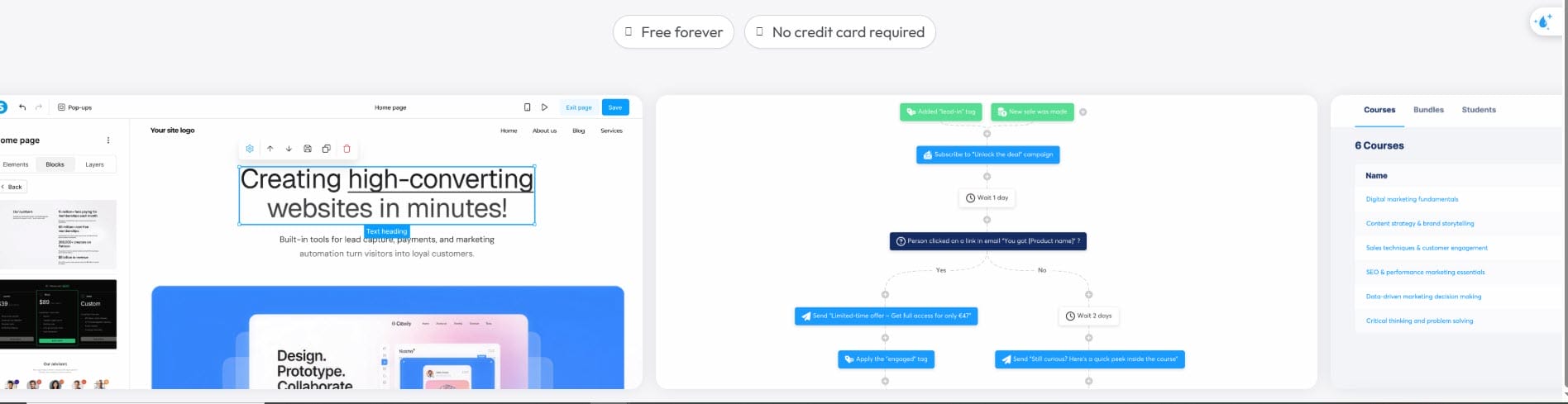 Create website free with systeme io