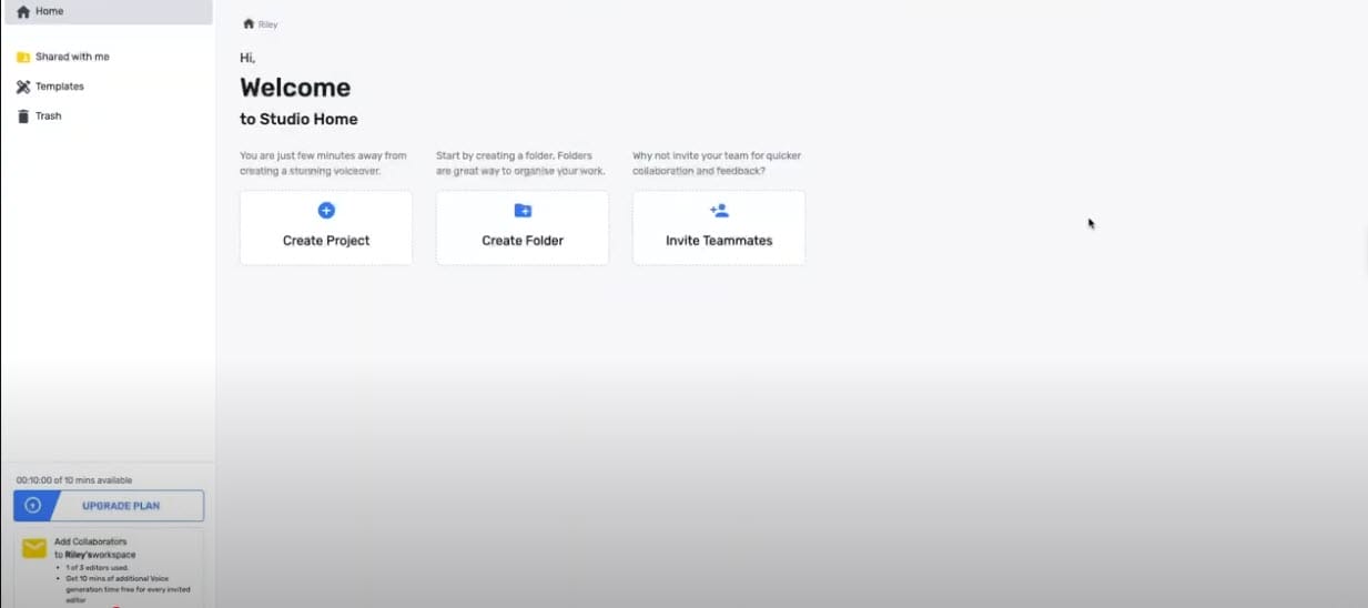 Murf AI Create Project