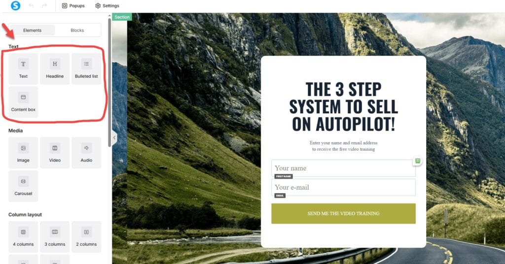 Systeme.io Editor